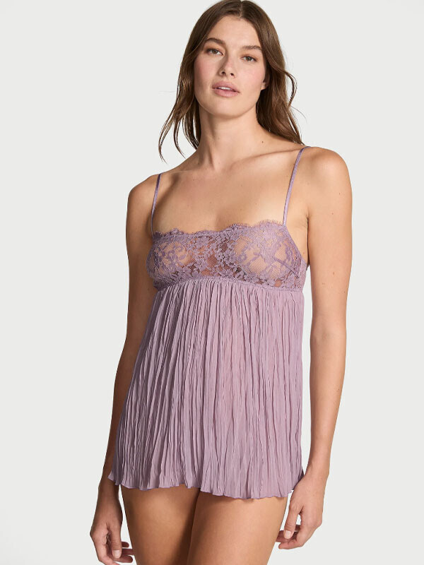 Victorias Secret Dare to Dream Lace Pleated Babydoll Set