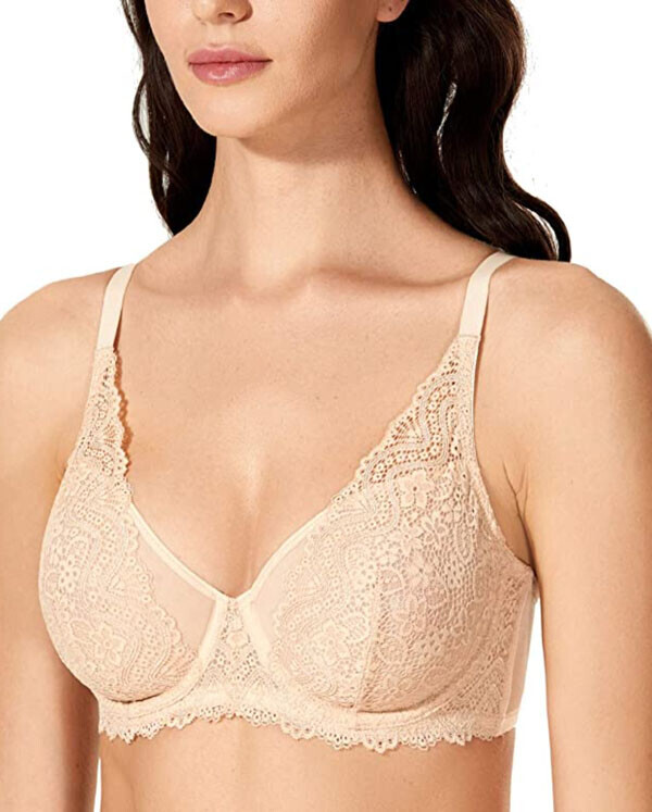 세이브돈(savdon),[ 10차 재입고 ]Dobreva Lace See Through Mesh Bra Sexy Plus Size Bralette Underwire Minimizer