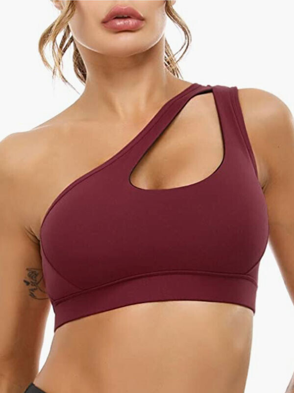 세이브돈(savdon),Sykooria Womens One Shoulder Sports Bras Workout Yoga Bras Sexy Cute Medium Support Crop Top