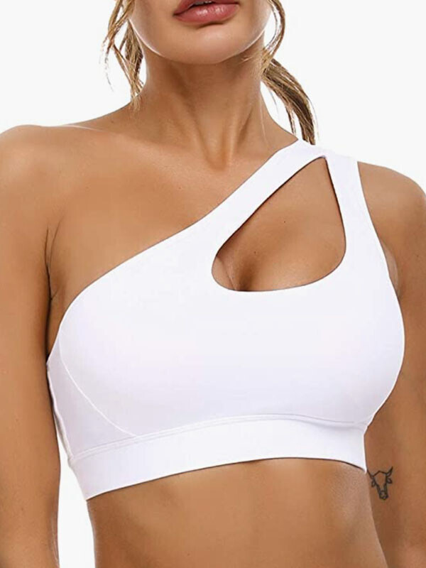 세이브돈(savdon),Sykooria Womens One Shoulder Sports Bras Workout Yoga Bras Sexy Cute Medium Support Crop Top