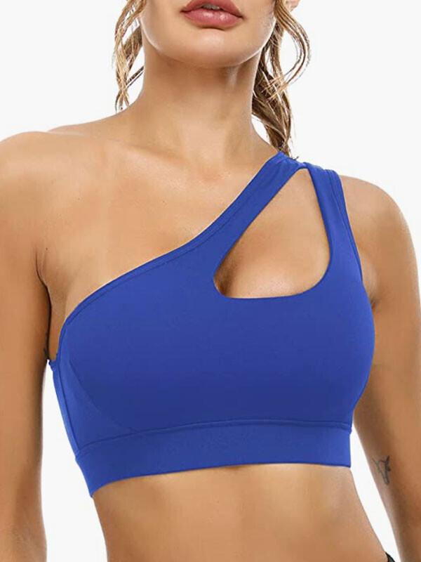 세이브돈(savdon),Sykooria Womens One Shoulder Sports Bras Workout Yoga Bras Sexy Cute Medium Support Crop Top