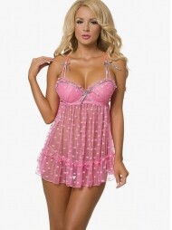 VK/ Pink Trend Spotting Babydoll Set
