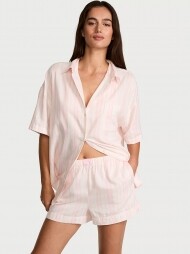 Victorias Secret Modal-Cotton Long-Sleeve Short Pajama Set