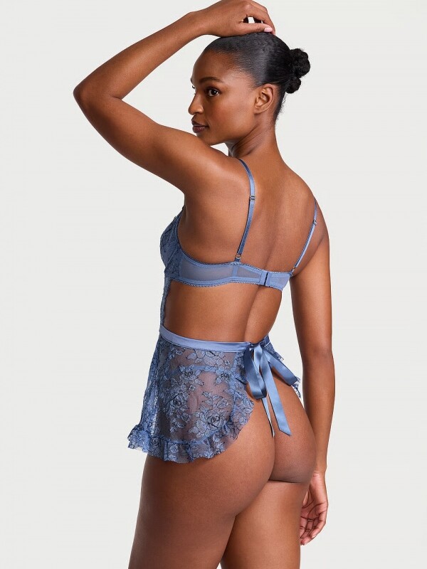 세이브돈(savdon),Victorias Secret Wicked Unlined Denim Rose Lace Apron Set