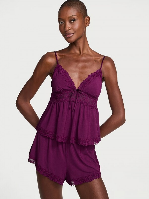[세트] Victorias Secret Modal Lace-Trim Cami & Shorts Set